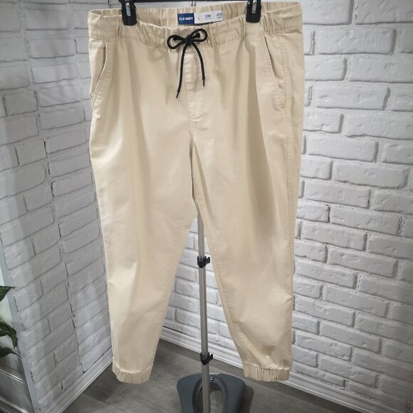 Old Navy Built-in-Flex Men's Size Large Cream Color Modern Joggers - Picture 1 of 15
